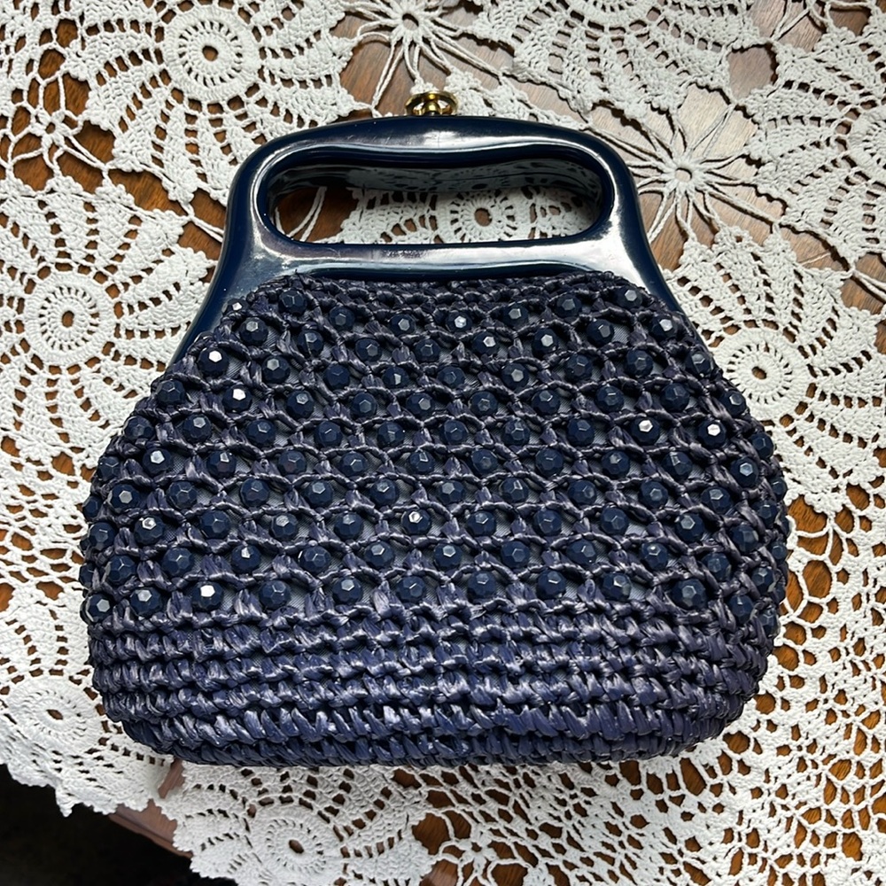 Great vintage navy sparkle purse from Italy. Great vintage condition